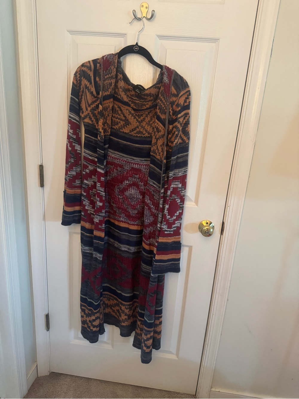 Boho Knit Open Cardigan - Multi Color Pattern